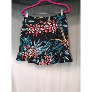 Band of Gypsies Woman's Tropical Ruffle Hem Skirt Size Medium (398)